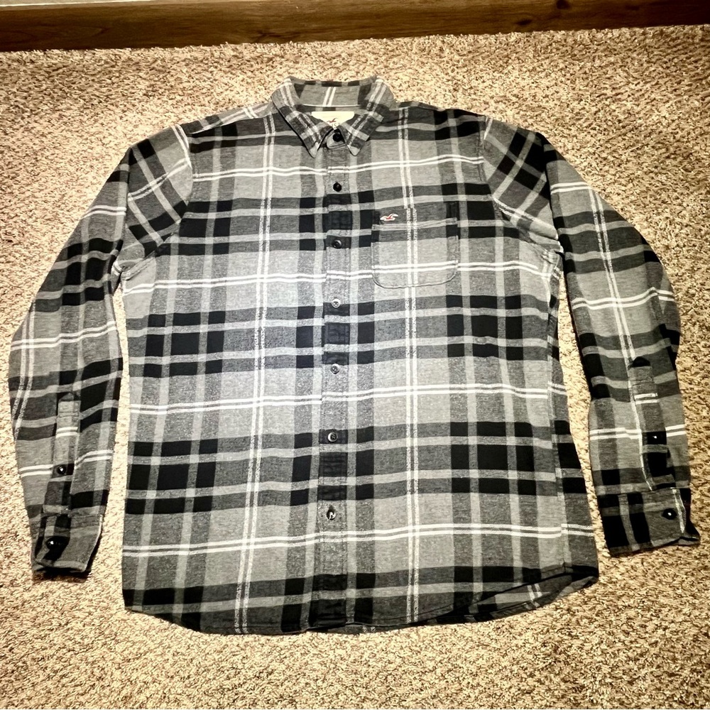 Men’s Hollister Flannel Button Down Long Sleeve Shirt Size XL